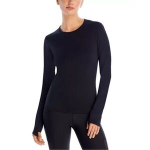 AQUA Athletic Long Sleeve Yoga Top with Thumbholes XS Brushed Stretch Jersey